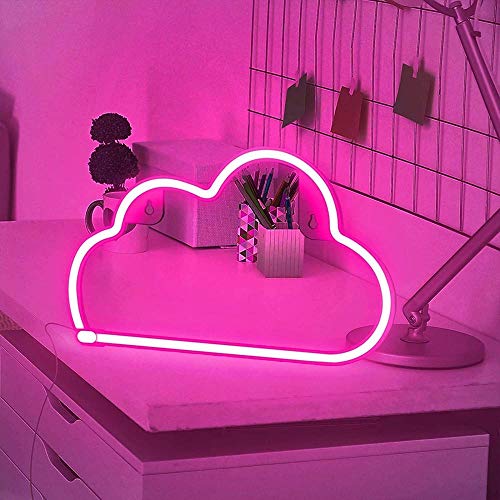Image of YouOKLight neon cloud sign,cloud led light Wall Light Night Lights, Battery or USB Powered Neon Lights for Wall Decor, Bedroom, Kids Room, Living Room, Bar, Party, Christmas, Wedding (Pink)