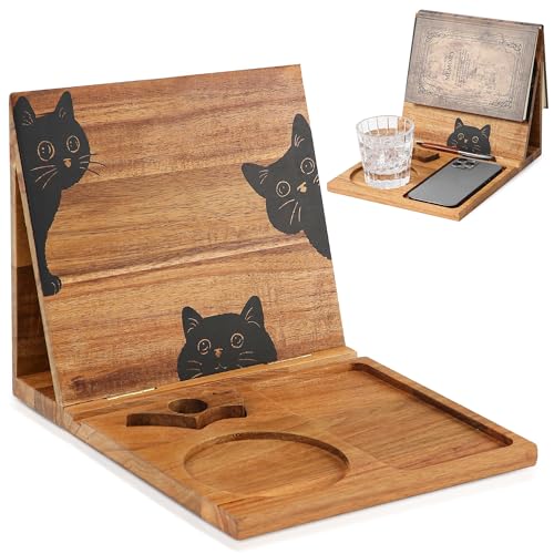 Book Holder Stand for Reading Rest, Wooden Foldable...