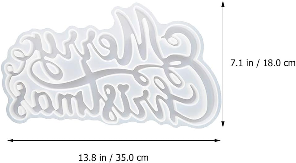 ARTIBETTER 3D Merry Christmas Word Sign Resin Mold Merry Christmas Letter Silicone Mold DIY Crystal Epoxy Mould DIY Table Decoration Home Decor