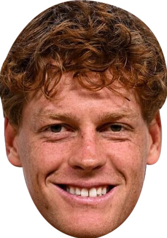 FoxyPrinting Jannik Sinner Celebrity Face Mask – Professional Tennis Player Fancy Dress Costume Prop for Sports Party Hen Stag Do Accessory, Ready to Wear