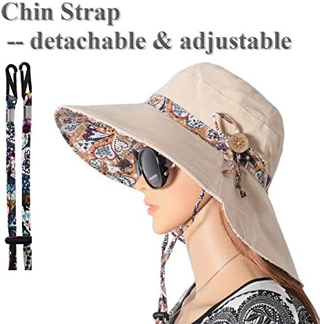 Paciffico Women's Sun Hat Sunscreen UPF50+ Summer Foldable Beach Dome Hat Outdoor Wide Brim Cap
