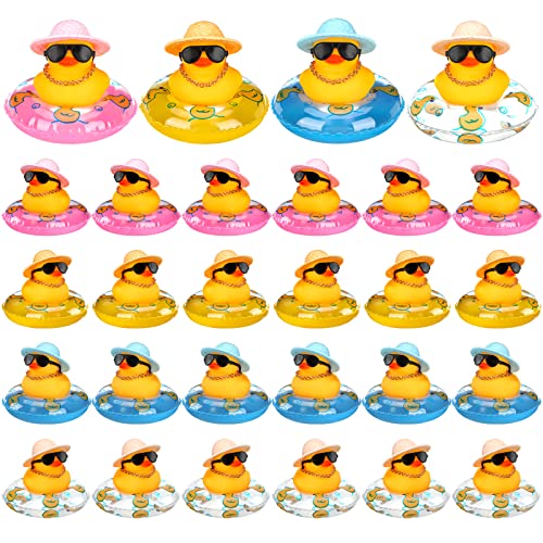 Marsui 24 Pcs Mini Rubber Ducks for Pool & Party Favors