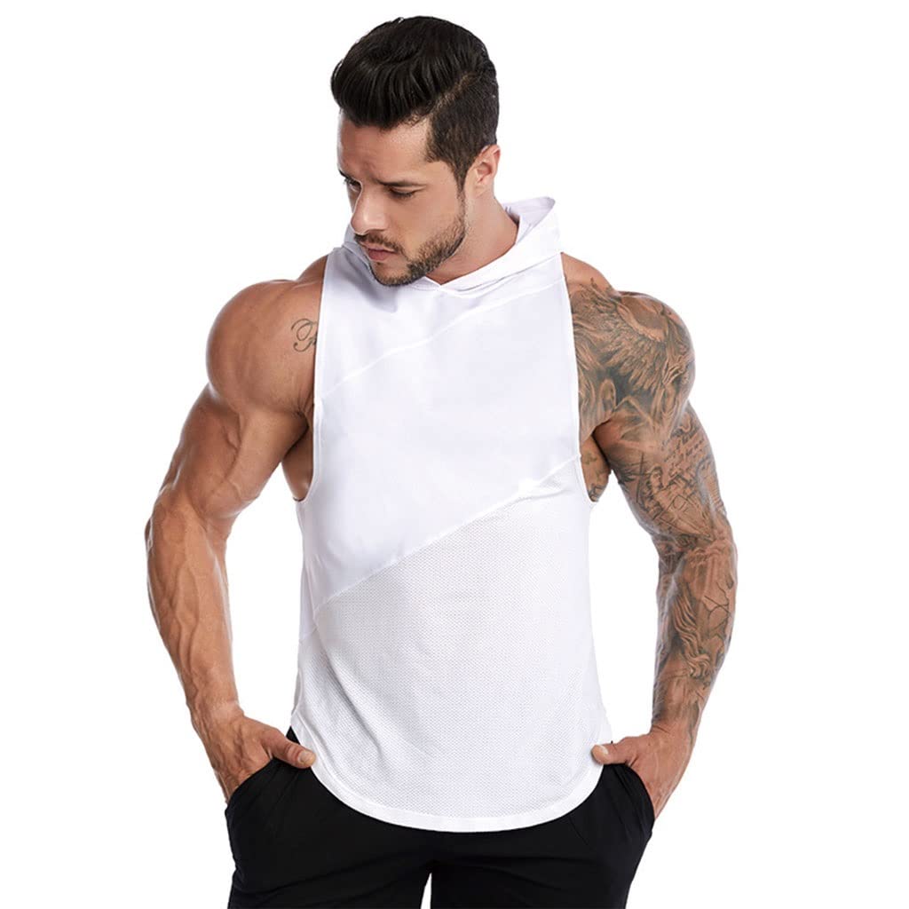 HSQMA Canotte Sportive da Uomo, Magliette da Yoga Atletiche Senza Maniche, Magliette da Yoga Atletiche, Canotte in Rete, Vestiti da Allenamento in Palestra, Magliette Muscolari Larghe
