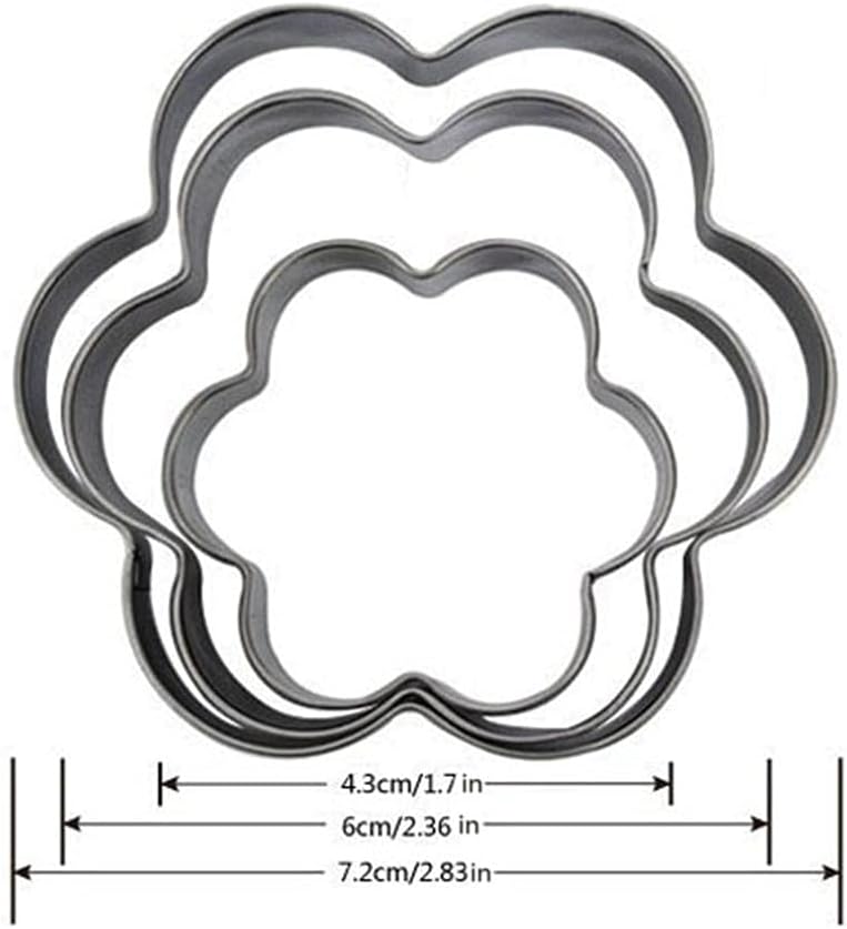 DIY Cake Decorating Tools,Cake Piping Nozzles Stainless Steel Biscuit Mould Portable Cake Fondant Mold Cookie Cutter Egg Mold Kitchen Gadgets Baking Accessories 3pcs (Color : No.4, St