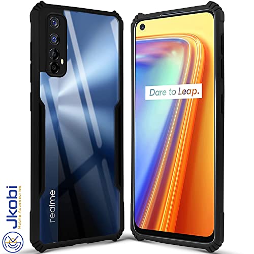 Image of Jkobi Back Cover Case for Realme 7 (Shockproof with Polycarbonate Clear Panel | Professional Black)