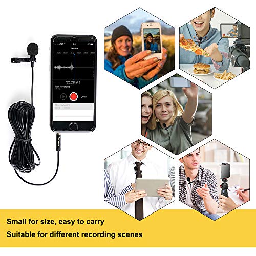 Pop Voice 12.8 Feet Lavalier Lapel Microphone Professional Grade Omnidirectional Mic Condenser Small Mini Perfect For Recording Podcast Pc Laptop Android Iphone Youtube Interview Asmr External #TOP7