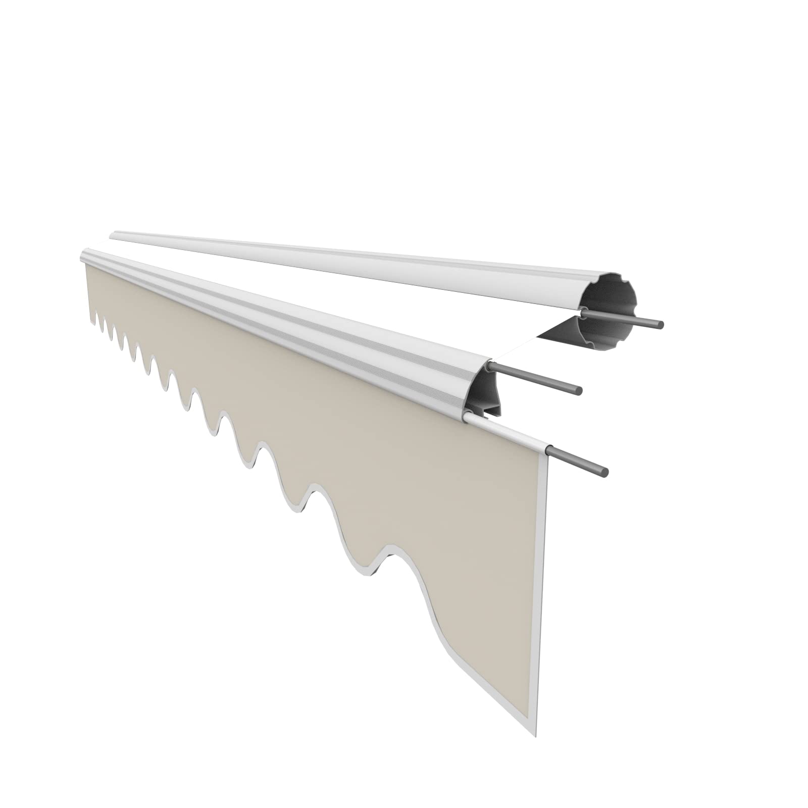 VANA Markisenstoff Volant für 6 m Markise Ersatzstoff Markisentuch Bespannung Sonnenschutz, nur Volant, fertig genäht, Maß 5,83 x 0,21 m, Design SPD052