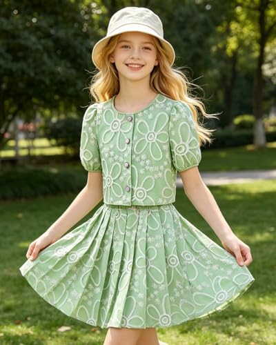 Image of Kids Toddler Girl Summer Clothes Letter Printed T-Shirt Top+ Floral Skirt 2pcs Girl's Skirt Set