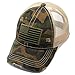 HATSANDSCARF Distressed Washed Denim Fabric America Flag Patch Trucker Baseball Cap (BA-915) (Camo USA-Olive)
