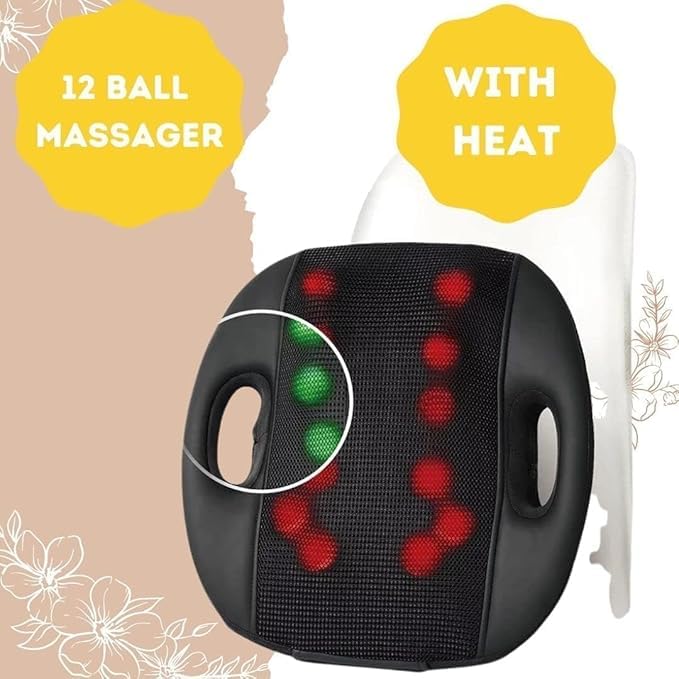 Acupression Blue Idea Back Massager Cushion Multifunction 360° Up and Down 12 Rubbing Balls Full Body Pain Relief Massager For Neck, Back, Calf, Shoulder, Palm, Lower Leg, Thigh Relaxation massager