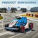 MUKIDY 24V Kid Go Kart, 7AH Battery Powered Electric Vehicle, w/150 * 2 Motors, Drifting Car Soft Start, Music, Horn Honking and Safety Belt, Gift for Kids Age 8-12 Years Old, Blue