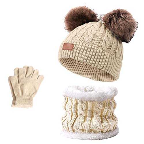 luvas para cachecol infantil, gorro malha inverno para crianças, luvas para cachecol Snood, gorro co