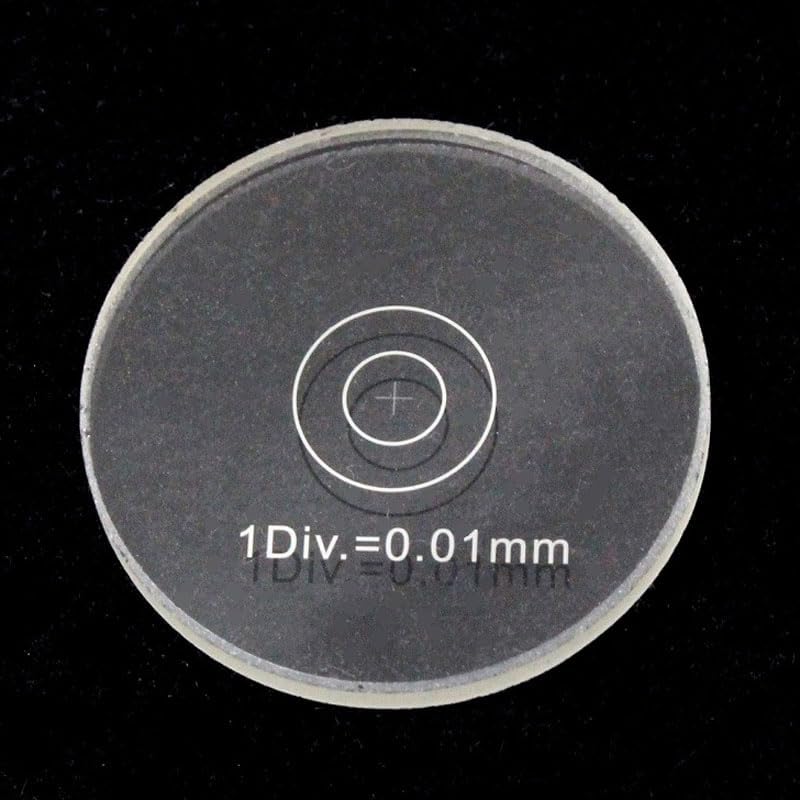 1pc DIV 0.01mm Microscope Ocular Reticle Cross Scale Ruler Eyepiece Micrometer Calibration Slides Diameter 8mm 19mm 20mm(Diameter 19mm)