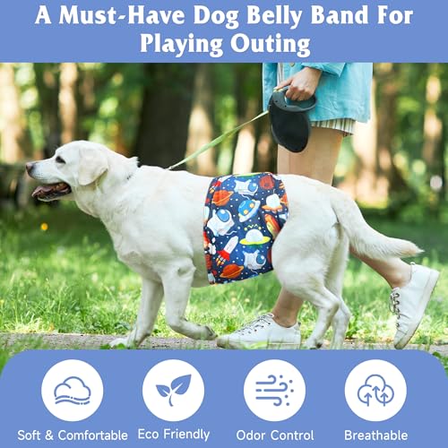 Image of Reusable Dog Diapers Male 3Pcs, Premium Washable Belly Band for Male Dogs XLarge, High Absorbing Male Dog Wraps for Doggie & Puppy in Incontinence, Excitable Urination and Training XL