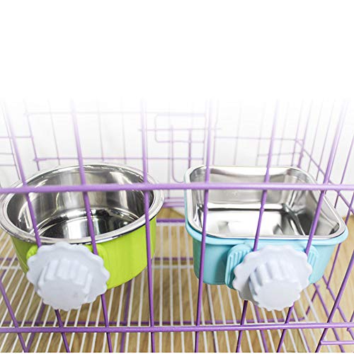 Crate Dog Bowl, Removable Stainless Steel Water Food Feeder Bowls Hanging Pet Cage Bowl Cage Coop Cup for Dogs Cats… - Image 3