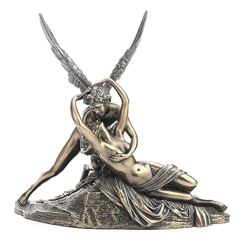 Estatua clásica mitología Cupido y Psique bronce