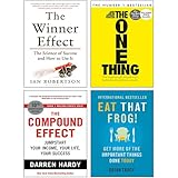 The Winner Effect, The One Thing, The Compound Effect, Eat That Frog 4 Books Collection Set