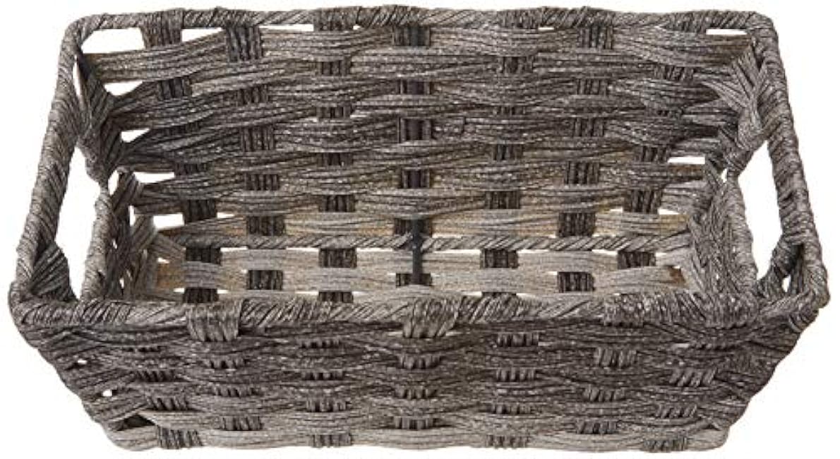 Whitmor Gray Wash Split Rattique Small Shelf Tote