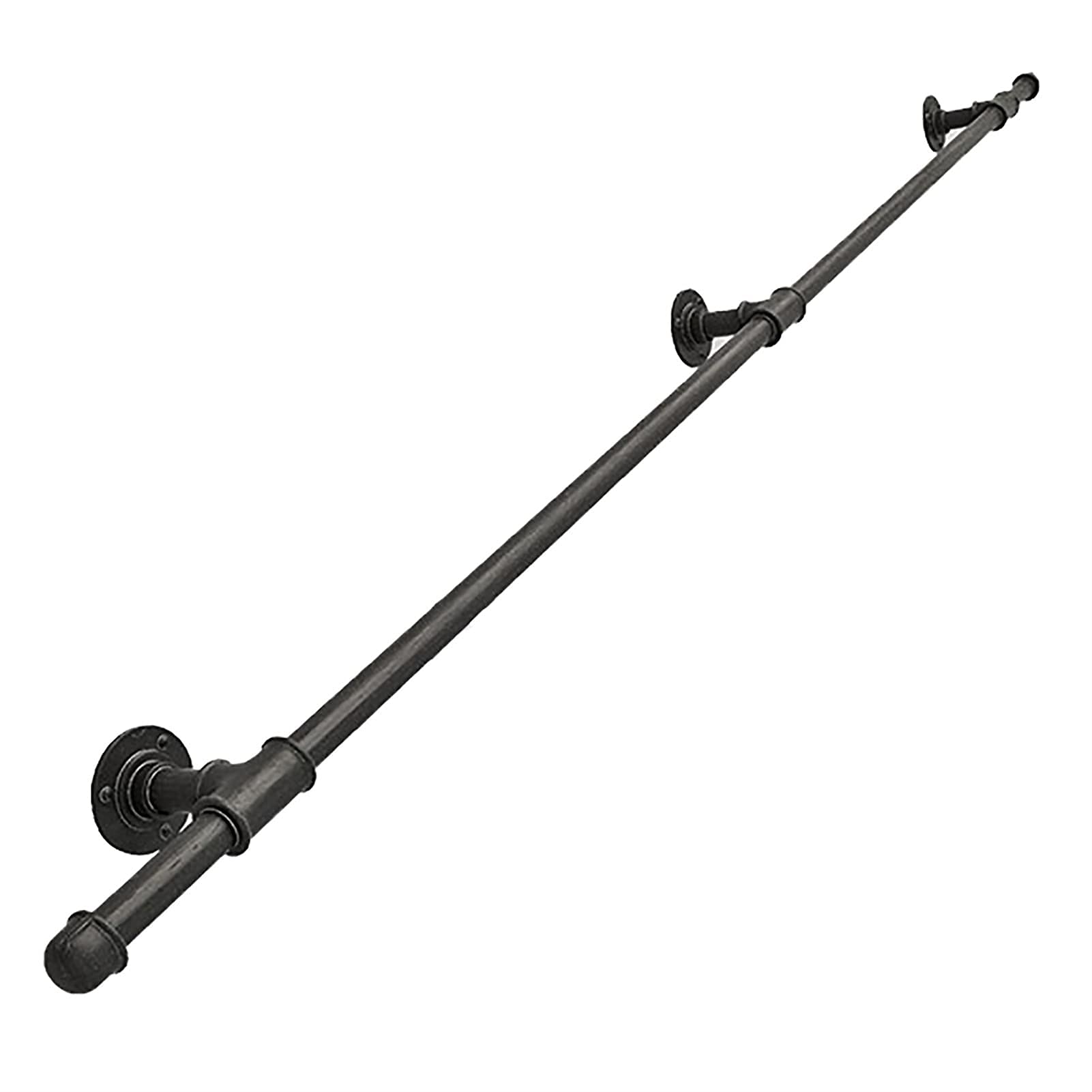 Rampe d'escalier en métal noir industriel pour mur intérieur et extérieur