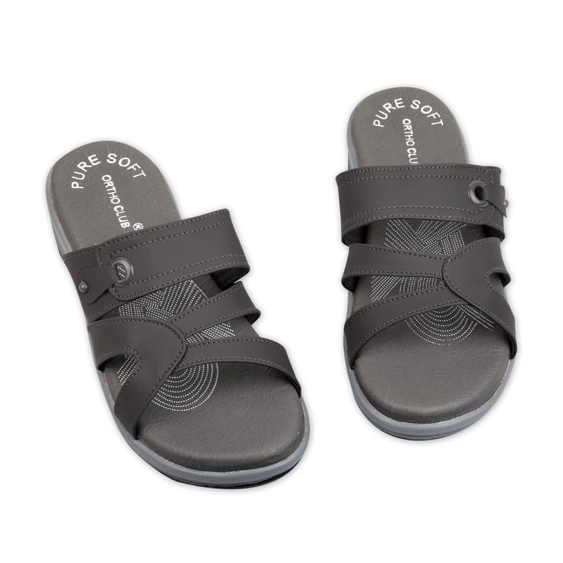 Image of ORTHO CLUB Women Orthopedic Comfort Slippers | Soft Cushioned Footbed | Anti-Slip Sole | Lightweight Daily Wear Sandals for Home & Outdoor Use