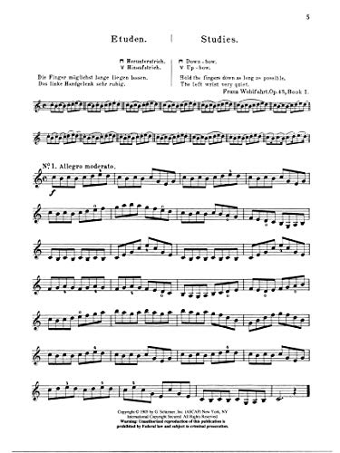 Wohlfahrt Op. 45 Sixty Studies for the Violin: Complete: Books I and II: 60 Studies for the Violin (Schirmer’s Library of Musical Classics): Books 1 And 2 for Violin