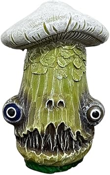Mushroom Ornament with Scary Eyes, Cute Mushroom Decor Outdoor Miniature Garden Statues Resin Figurine Patio Yard Decoration Micro Garden Accessories