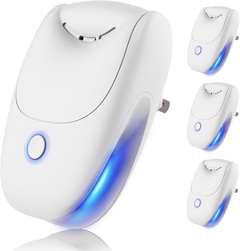 Purificador de aire de iones negativos enchufables – Paquete de 4 ionizadores de aire silenciosos de ajuste de dos velocidades, mini ambientadores