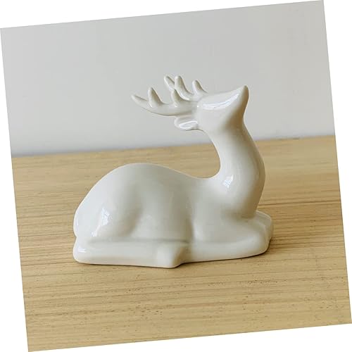 Miniatura 9 de Estatuilla de decoración de escritorio de cerámica, pareja, estatua de ciervo, mini oficina, tienda, habitación, adorno para el hogar, escultura