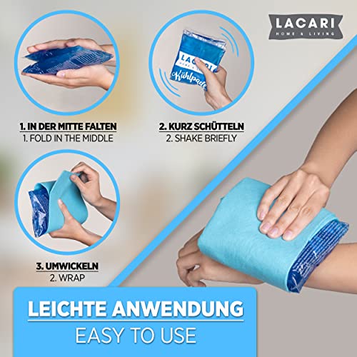 Kühlpads | 2x Kühlpack TÜV Geprüft & Made in Germany | Lacari Kalt Warm Kompresse | Kühlkissen & Coolpack in 2 Größen | Kühlkompresse für Erste Hilfe | Kühlpad und Kühlakku Gel | Kühlpads Gel