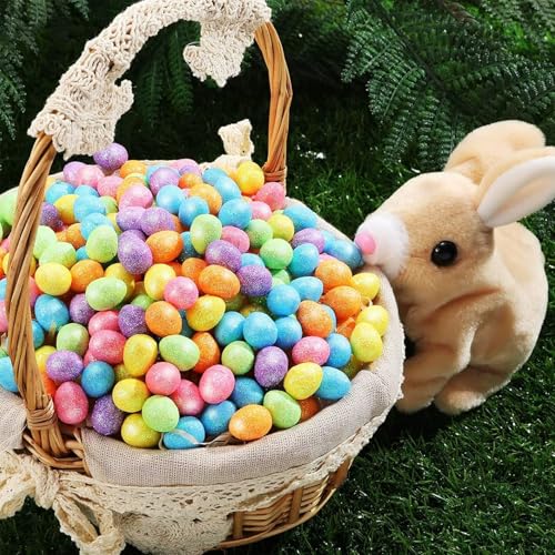 80 Pcs Mini Ostereier,Ostereier Mit Glitzer Schaum,Ostern Deko Eier Konfetti Bunt,Klein Basteln Bunte,FüR Tischdeko Easter Glitzer Kleine Osterdeko,Streudeko Egg,Osterei-Schaum-Eier-Ornamente