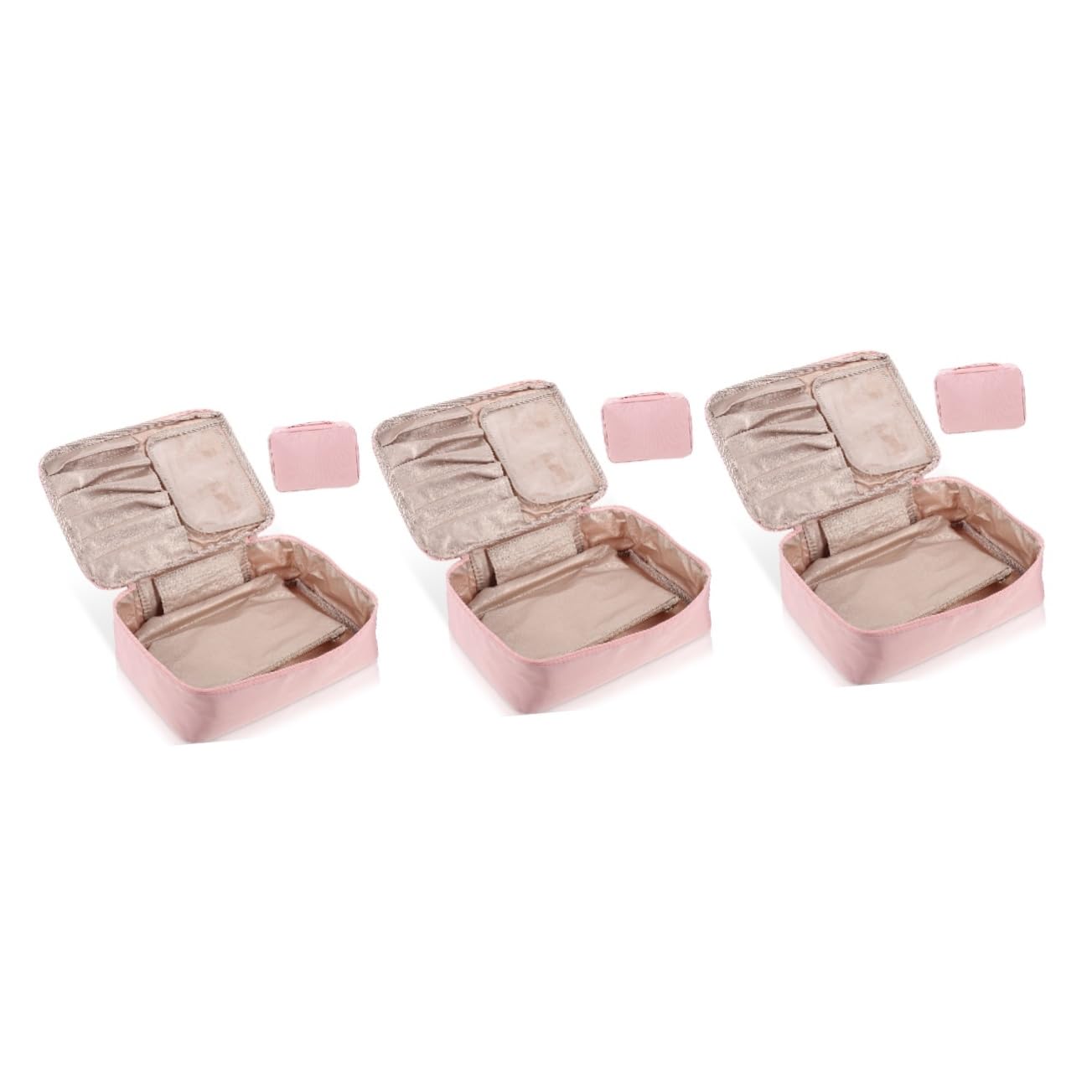 Beavorty 3piezas Bolsa De Cosméticos Grande y Elegante Neceser De Viaje Multifuncional para Maquillaje Accesorios y Joyas Organizador De Viaje