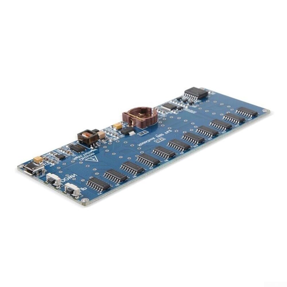 IN-12 Nixie Tube PCBA zestaw do montażu zegara cyfrowego, 7 kolorów podświetlenia RGB, automatyczna funkcja trybu uśpienia, metalowa obudowa z płytą akrylową, zasilanie USB 5 V, kolor niebieski