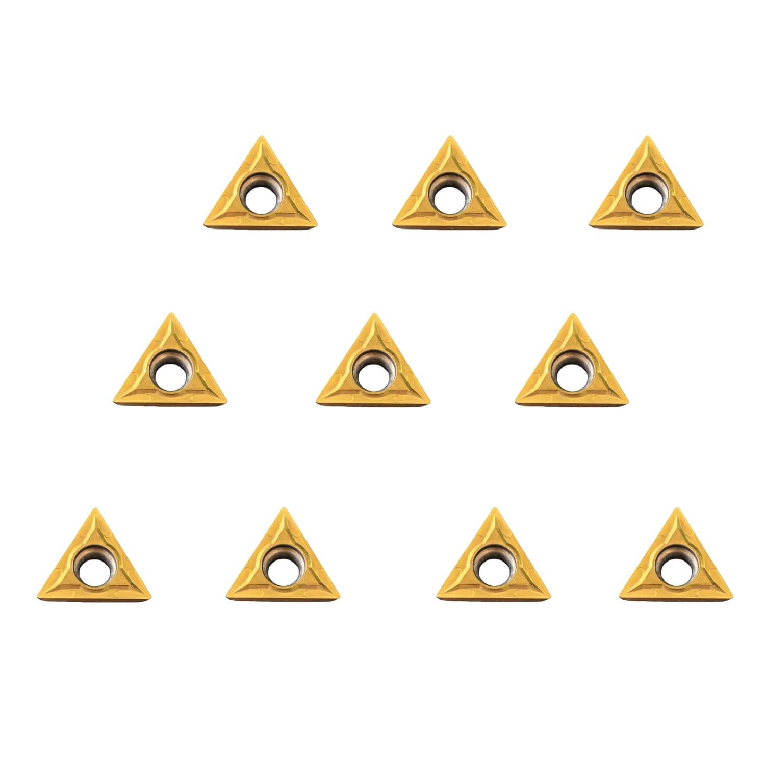 10PCS TCMT110204 Carbide Turning Inserts,TCMT21.51 Insert Tain Coated CNC Lathe Carbide Cutters Inserts, for Lathe Turning Tool Holder Replacement Insert