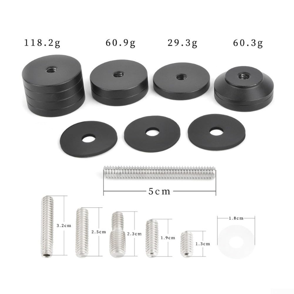 Kit de contrepoids stabilisateur d'arc composé 280 g en acier inoxydable pour réduire les vibrations et améliorer la stabilité (noir)