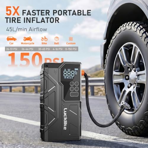 Image of 7000A 150PSI Car Battery Jump Starter with Air Compressor, 12V Jump Box