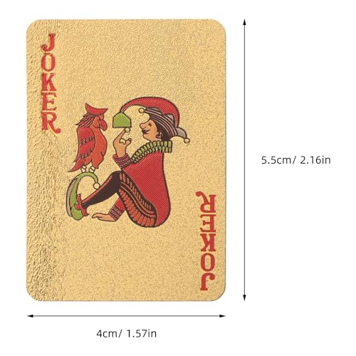 NOLITOY Kleiner Spielkarten Satz Kleine Pokerkarten aus Bruchfestem Material Goldfarbenes Miniatur Kartenspiel für Reise und Puppenhaus Dekoration – Bild 3