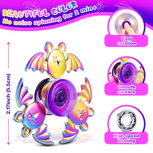 Image of 6 Pack Metal Fidget Spinner for Kids and Adults, Fidget Toys for Focus, Stress Relief, ADHD & Anxiety, Sensory Fidget Set for Blue Monday Relief