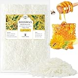 Cera D'api Bianca Biologica 453G, Cera D'api Gialla Pura e Naturale al 100% per La Cura Della Pelle Fai Da Te, Balsamo per Labbra, Smalto, Lozione, Sapone e Accessori per La Fabbricazione di Candele immagine