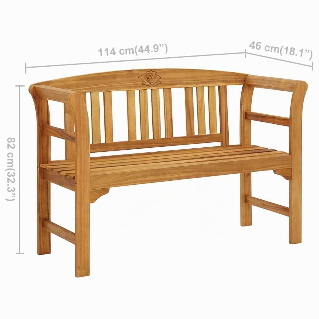 vidaXL Banco de jardín Madera de Acacia Maciza 114 cm