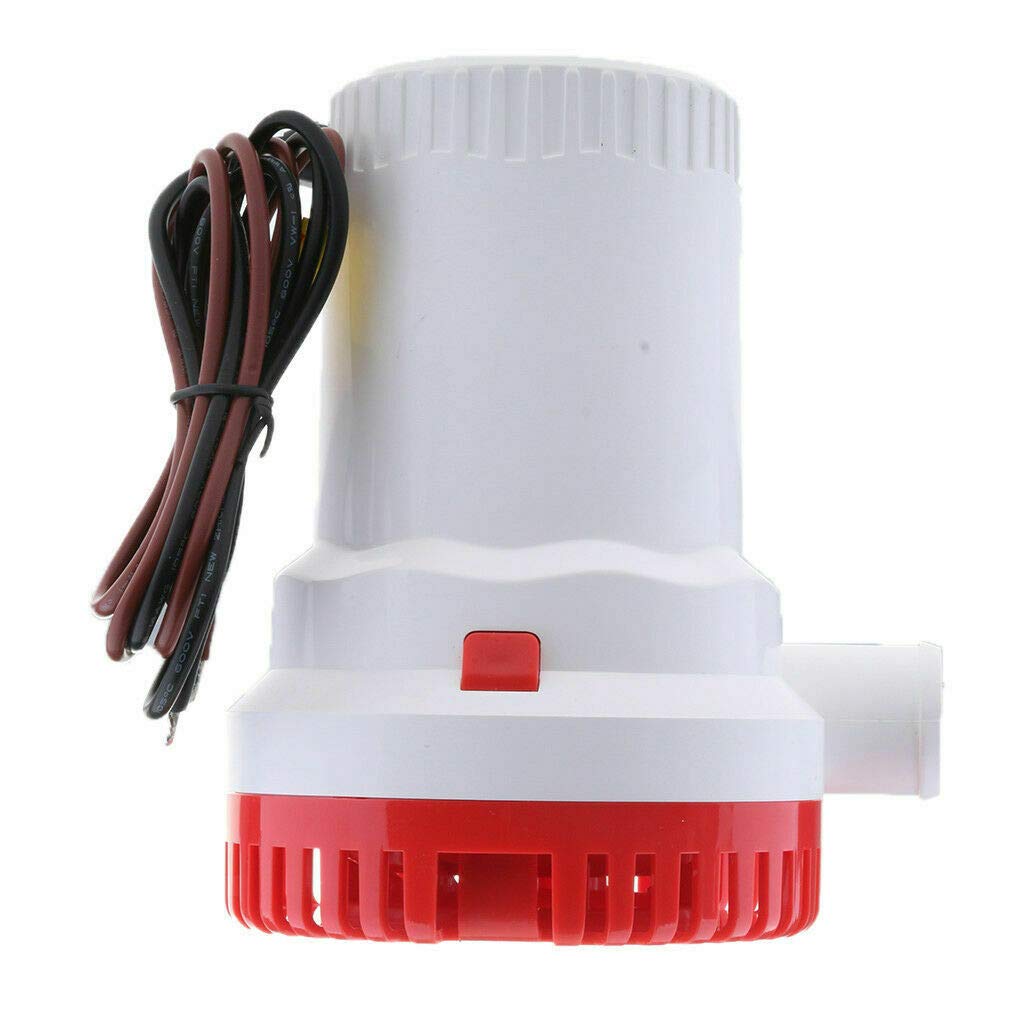 Riloer Bomba de agua sumergible de bomba de sentina marina, barco de yate eléctrico de 12 V, duradero