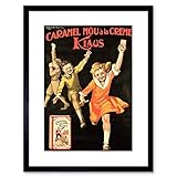 ADVERT CARAMEL BONFATTI MOU CREME KLAUS CHILDREN FOOD FRAMED ART PRINT B12X5593...