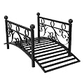 VINGLI 3.4ft Metal Garden Bridge, 330lbs Capacity Garden Bridges for Outdoors with Anti-Rust Coated Finish, Easy Assembly, Outdoor Decor Bridge for Garden Landscape, Backyard, Stream, Pond