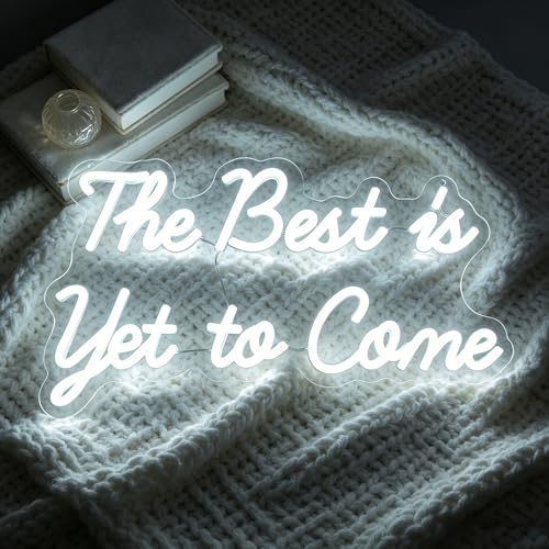 Image of Whfobfe The Best is Yet to Come Neon Sign Led Neon Lights Signs for Wall Decor USB Powered Led for Room Decoration Home Game Room Bar Party Decor