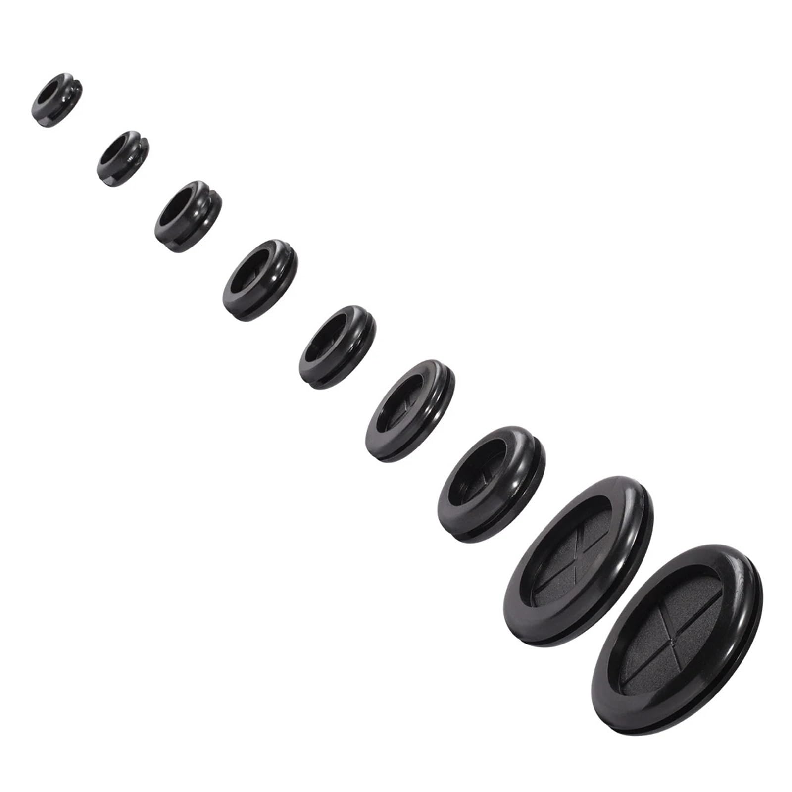 Desk Cable Grommet 200pcs Flexible Rubber Grommet for Cable Hole Cover, Wire Organizer, Pass Through, Round Gasket Black(for 60mm Hole)