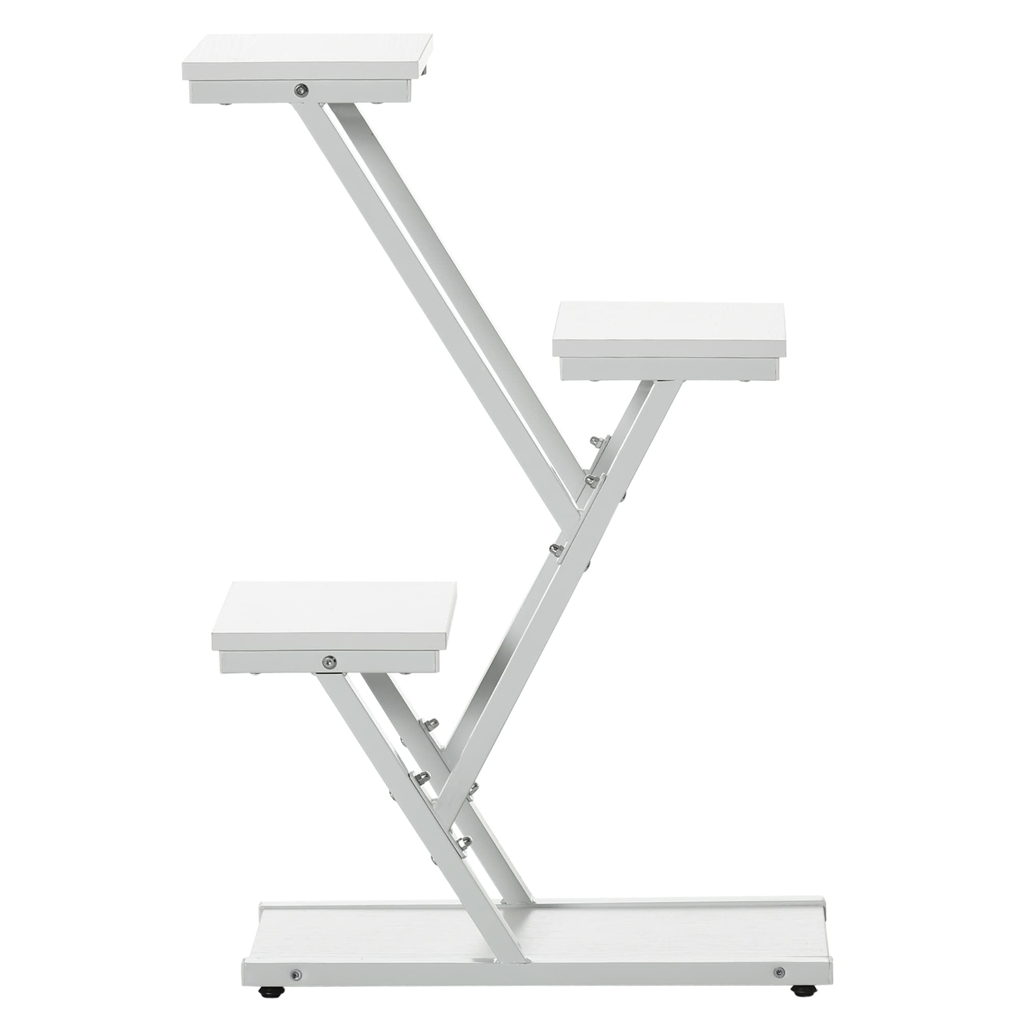 Outsunny Scaletta Portavasi 4Livelli Interni/Esterni 50.5x24x81 cm Bianco