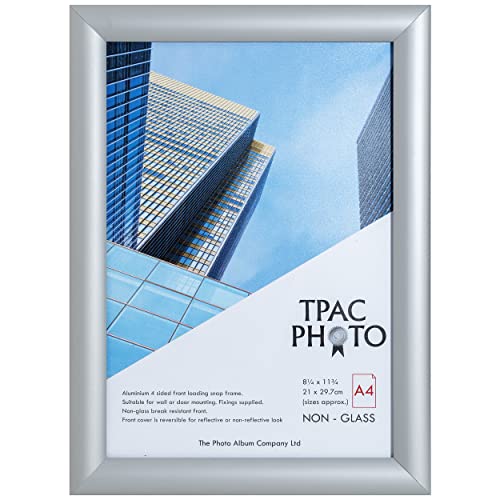 Eleganza moderna in argento; cornice portafoto A4 21 x 30 cm ideale per ufficio o casa; valorizza poster, certificati o ricordi preziosi con stile raffinato e linee pulite