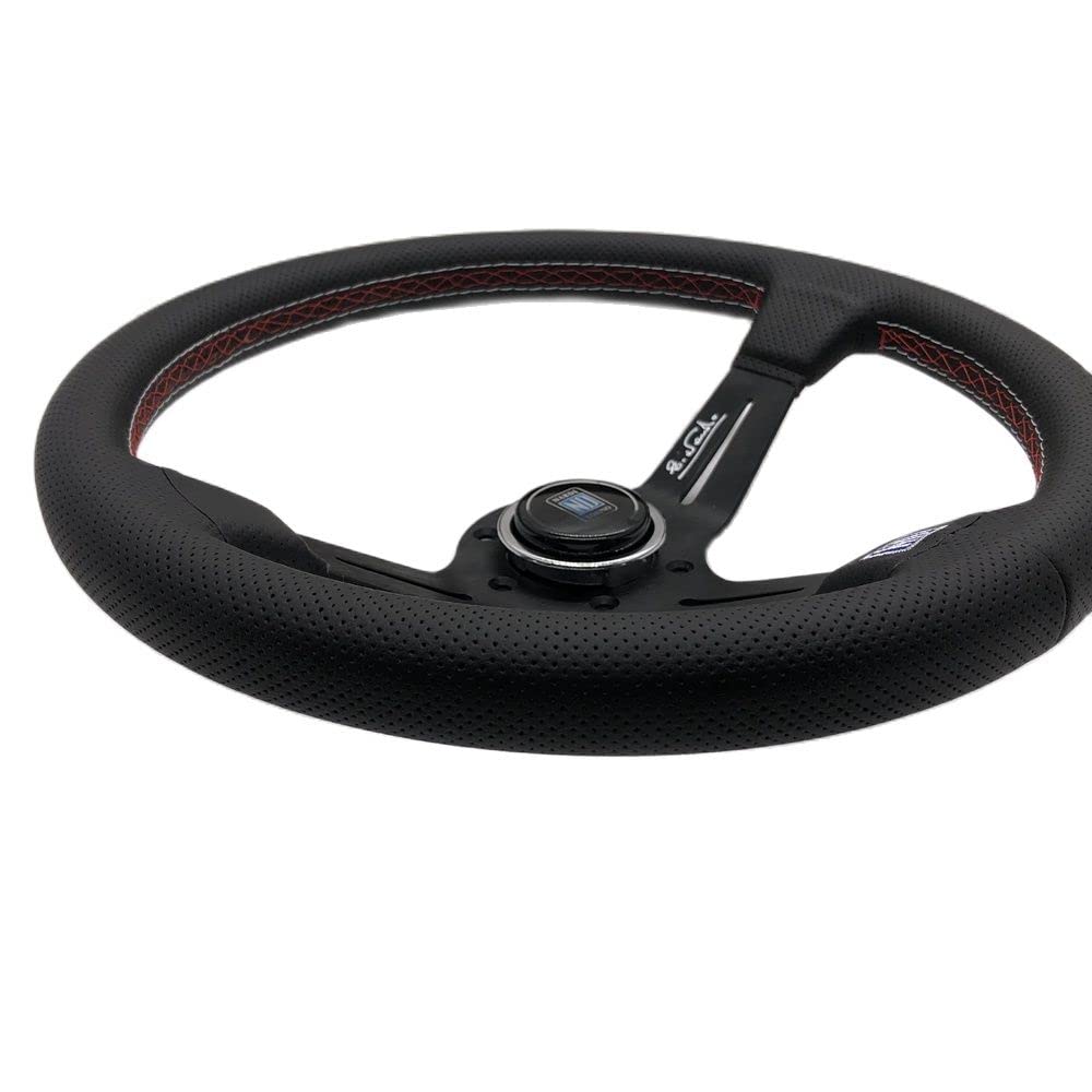 Volante Desplazado 35 0mm Classic Classic Drift Racing Racing Microfiber Cuero Rally Rally Wheel Wheel con Volante Deportivo