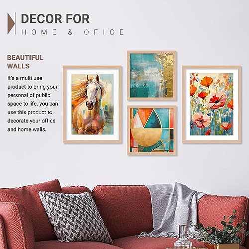 Image of kotart Aesthetic Wall Decor Paintings with Frame for Home Decoration - Painting for Living Room Bedroom Office - Framed Painting for Wall Decoration - Pack of 4 (Art 2, Big (13x17 or 13x13 inch))