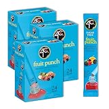 4C Totally Light Powder Drink Mix Packets, Fruit Punch 3 Pack, 24 Count, Singles Stix On the Go, Refreshing Sugar Free Water Flavorings