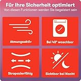 PURAHELP® Warnweste Kinder (3-12 Jahre) Sicherheitsweste [2 Stück - Dino & Einhorn] für den Schulweg, Fahrrad, Kindergarten - Reflektierende Warnweste Gelb